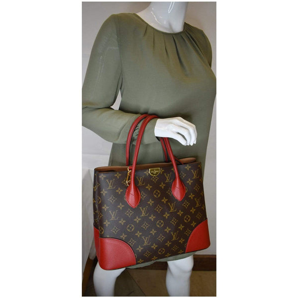 Louis Vuitton Flandrin Monogram Canvas Tote Bag - on hand wear view