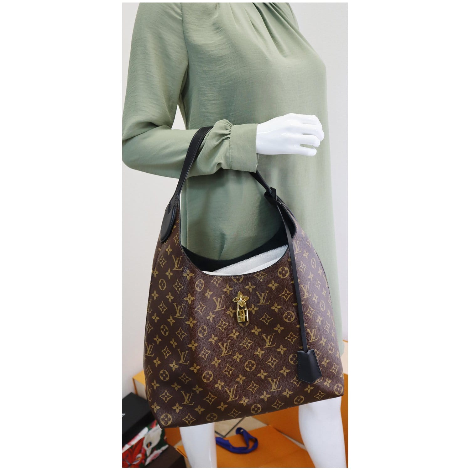 Louis Vuitton Flower Hobo Monogram Canvas Shoulder Bag