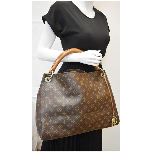 LOUIS VUITTON Artsy MM Monogram Canvas Shoulder Bag Brown