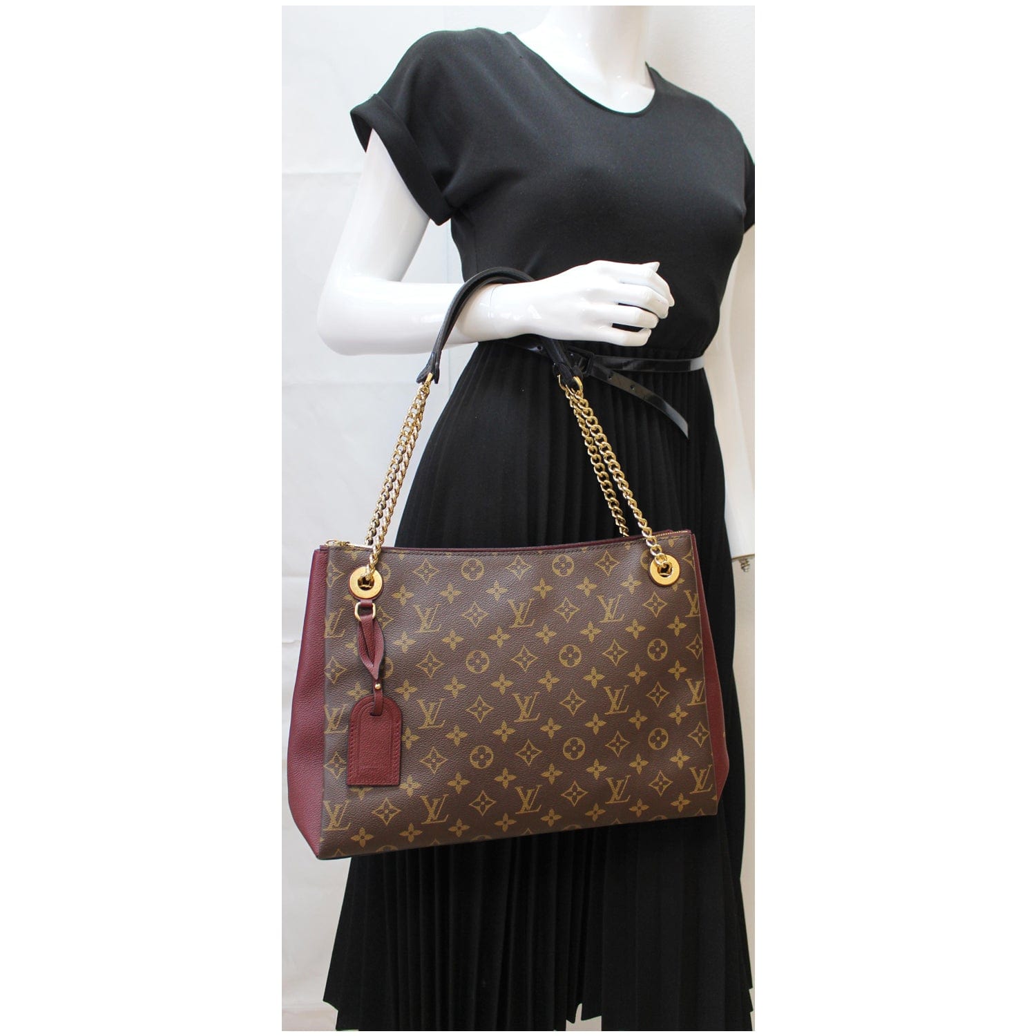 Louis Vuitton Bordeaux Leather Monogram Canvas Surene mm - Handbag | Pre-owned & Certified | used Second Hand | Unisex