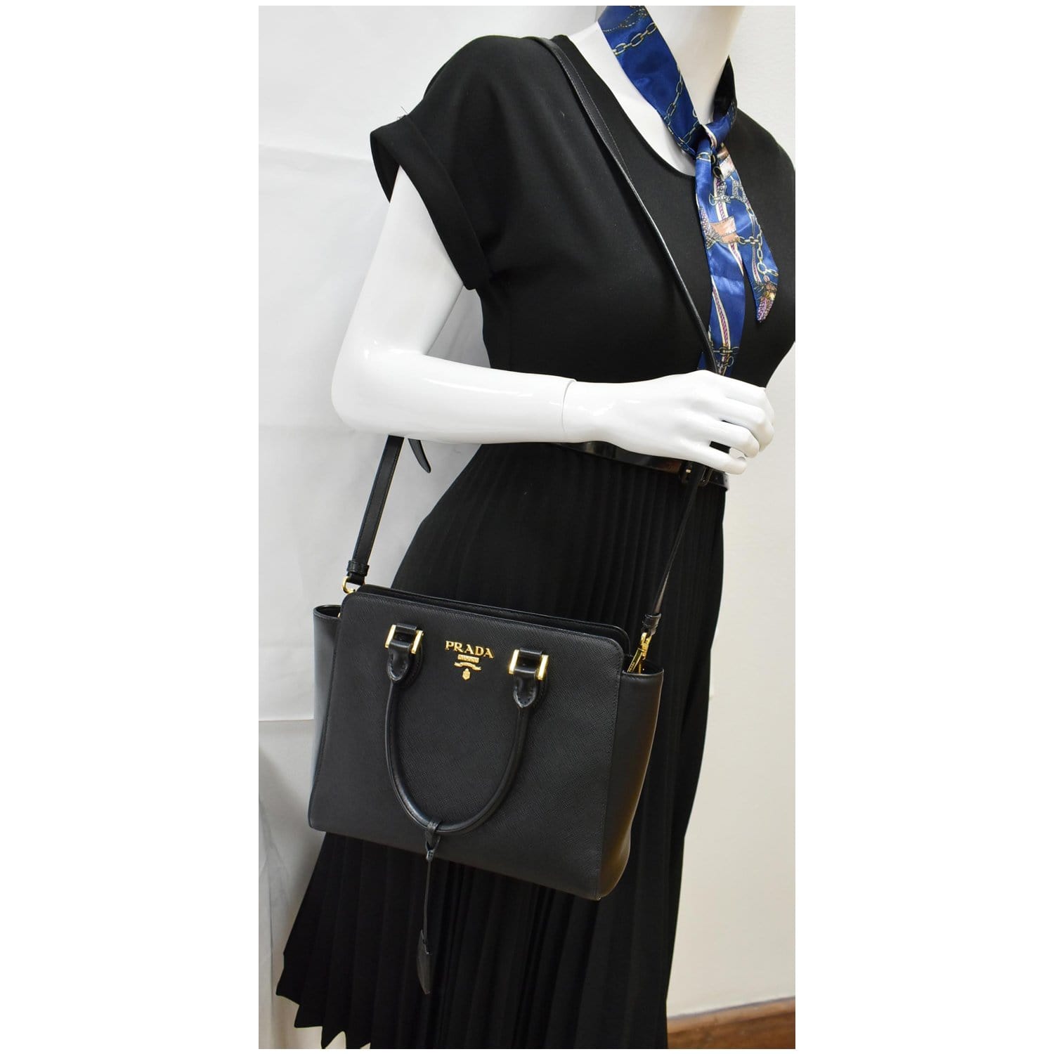 Black Saffiano Leather Work Bag