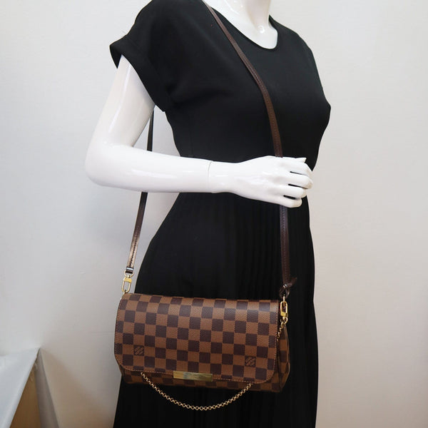 LOUIS VUITTON  Favorite PM Damier Ebene Crossbody Bag Brown