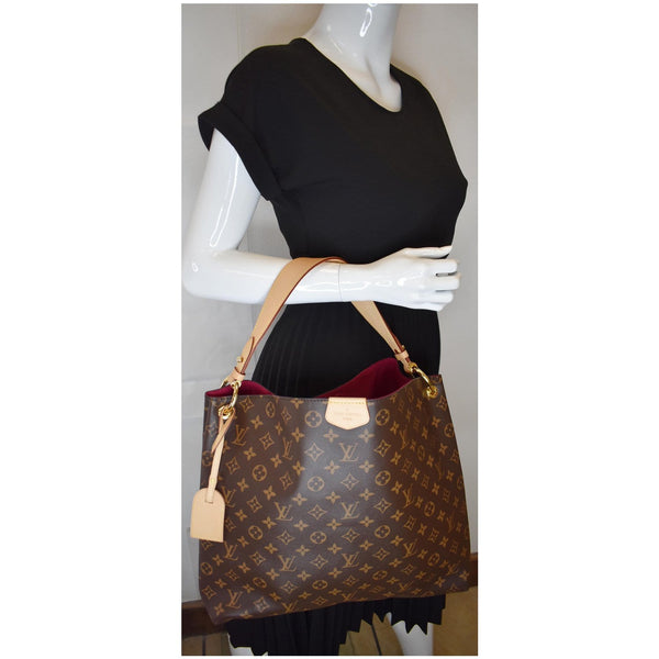 LOUIS VUITTON Graceful MM Monogram Canvas Shoulder Bag Brown
