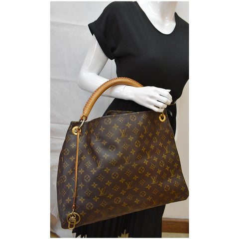 LOUIS VUITTON Artsy MM Monogram Canvas Hobo Bag Brown