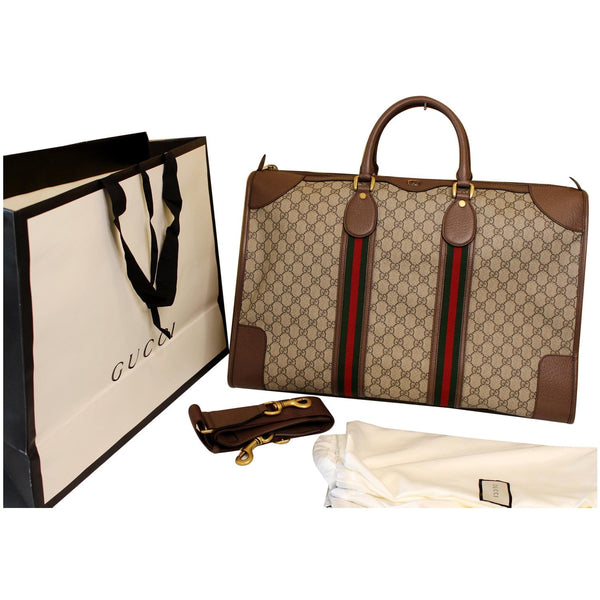 Gucci Ophidia GG Large Carry-On Canvas Duffle Bag