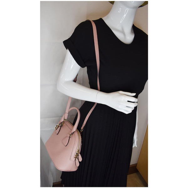 GUCCI Dome Small GG Charm Leather Crossbody Bag Pink 449661