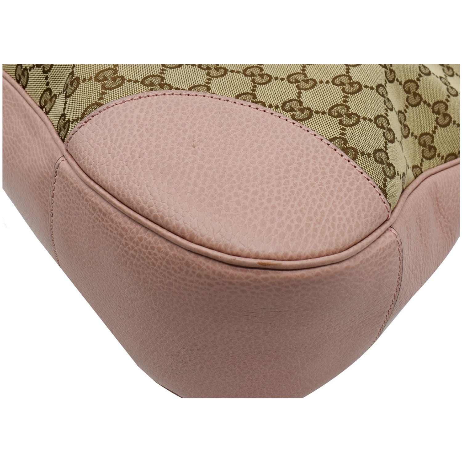 Vintage Authentic Gucci Pink Canvas Fabric GG Horsebit Hobo Bag Italy  MEDIUM For Sale at 1stDibs