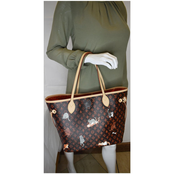 Louis Vuitton Catogram Neverfull MM Canvas Shoulder Bag - handbag