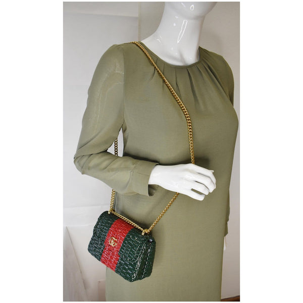 Gucci Wicker Linea Cestino Mini Web Shoulder Bag - crossbody bag