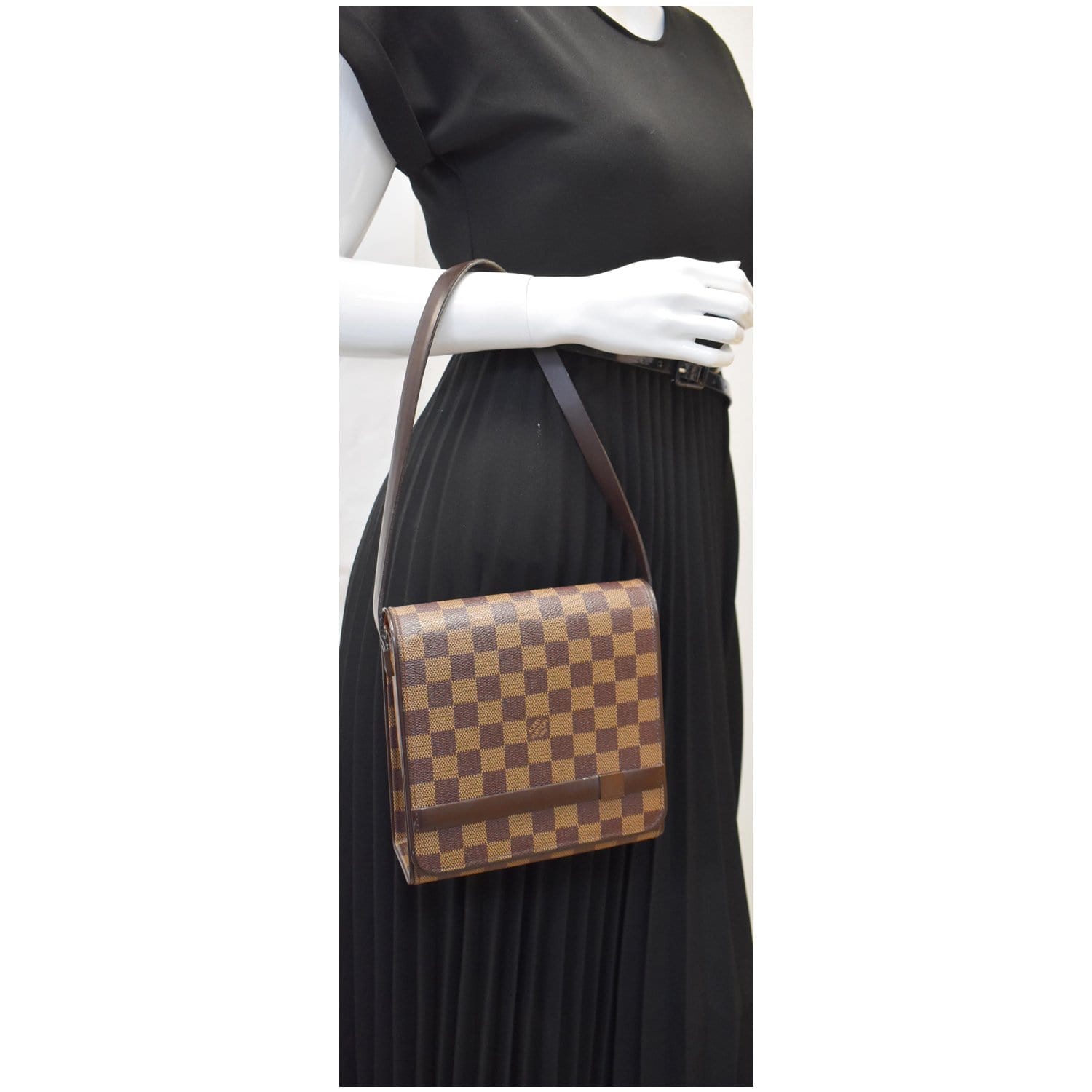 Louis Vuitton Discontinued Damier Ebene Tribeca Flap Shoulder Bag