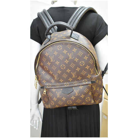 LOUIS VUITTON Palm Springs MM Monogram Canvas Backpack Bag Brown