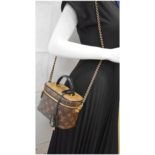 LOUIS VUITTON Vanity PM Monogram Reverse Canvas Crossbody Bag Brown