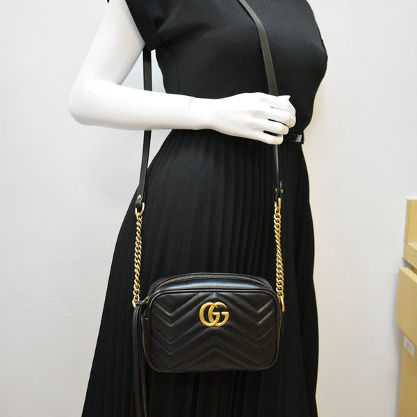GUCCI GG Marmont Matelasse Mini Leather Crossbody Bag
