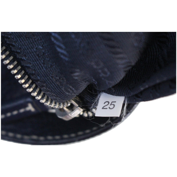 PRADA Milano Leather Shoulder Bag Navy Blue