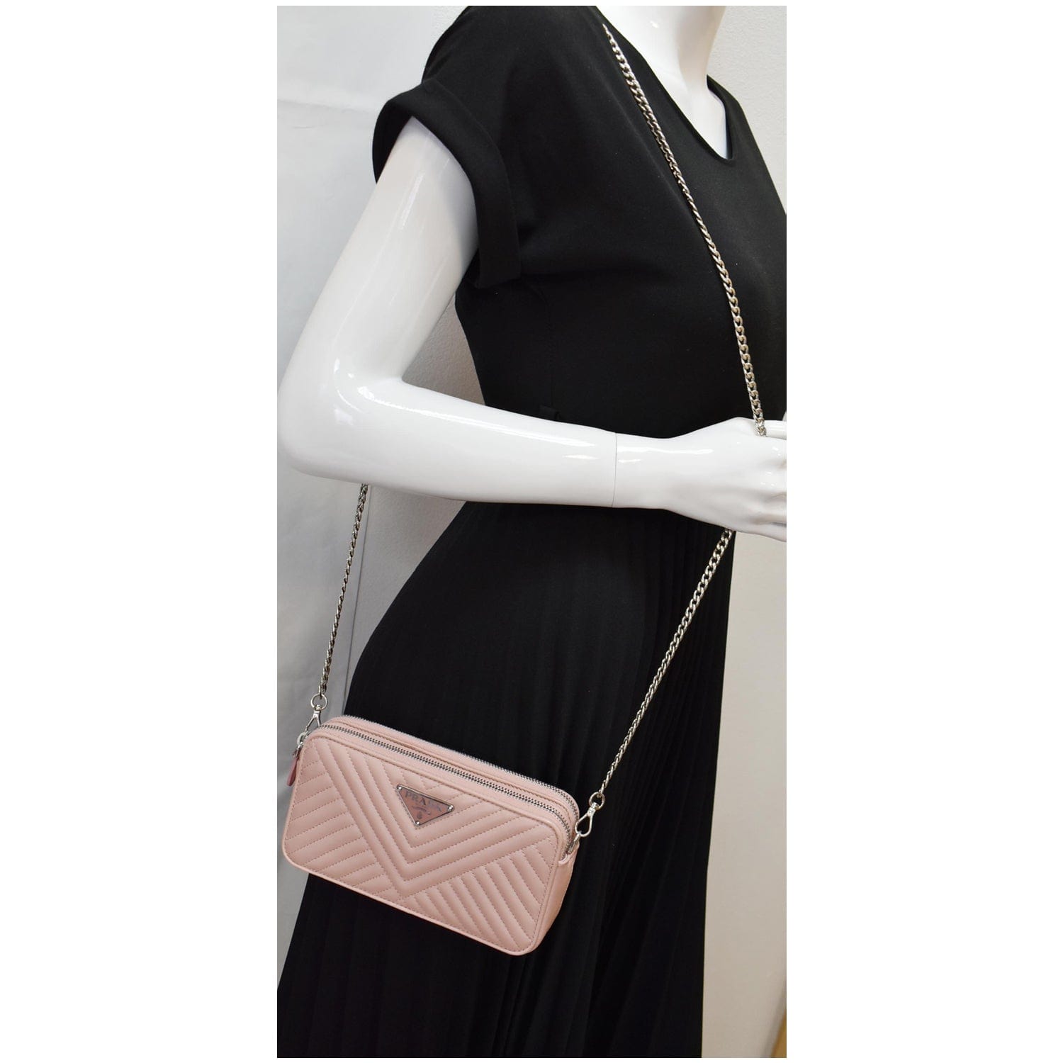 Shop Prada Mini Bandoliera Leather Crossbody Bag