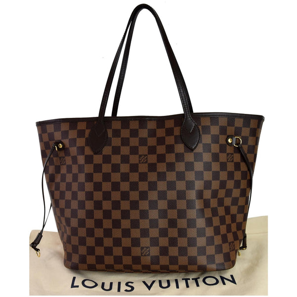 LOUIS VUITTON Neverfull MM Damier Ebene Brown Tote Shoulder Bag Brown