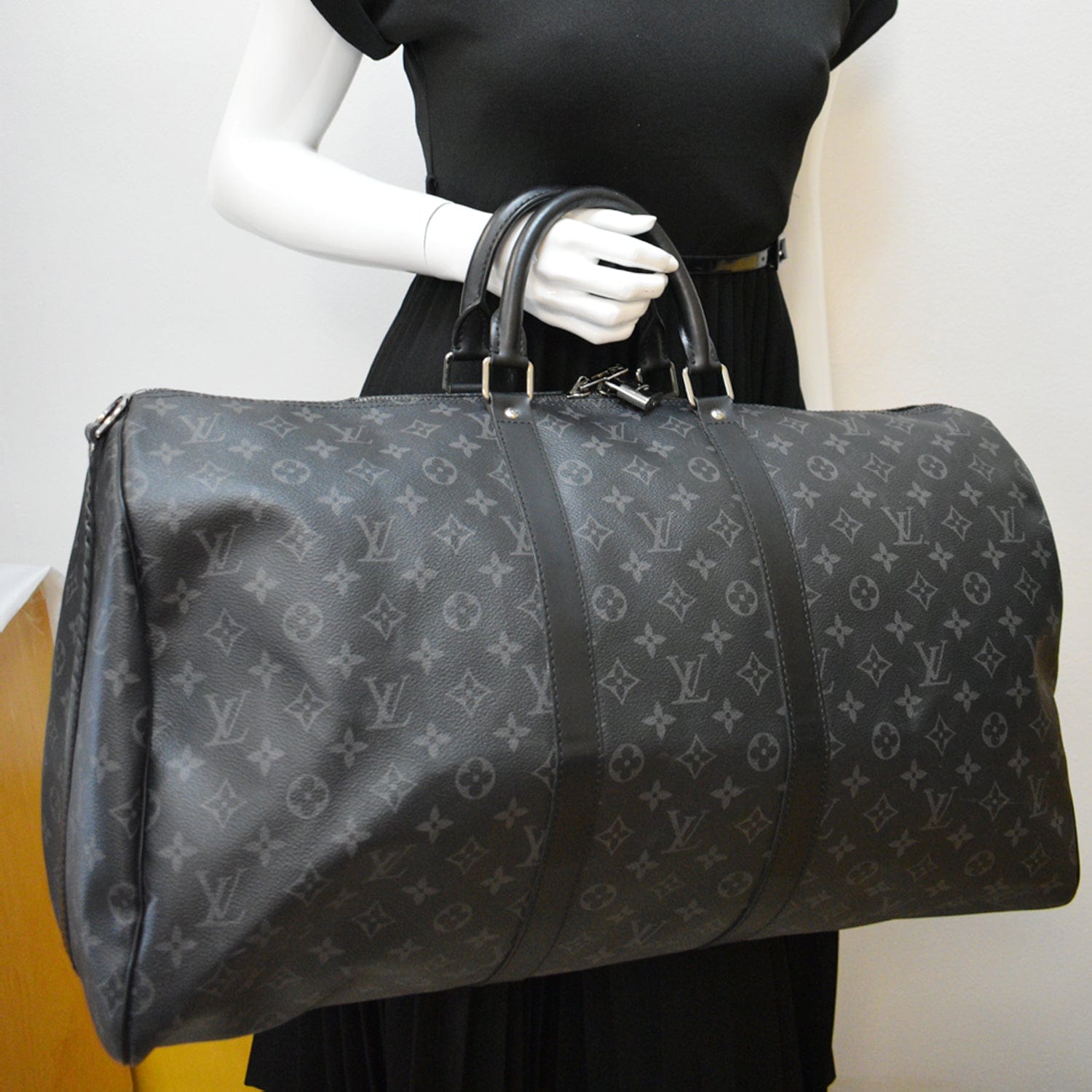 black lv travel bag