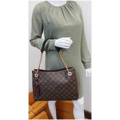 LOUIS VUITTON Surene MM Monogram Canvas Shoulder Bag Bordeaux