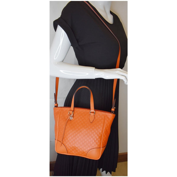 GUCCI Small Bree GG Guccissima Leather Crossbody Bag Orange 449241