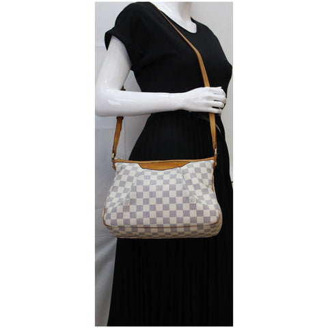 Used Louis Vuitton Damier Azur Siracusa PM Shoulder Bag