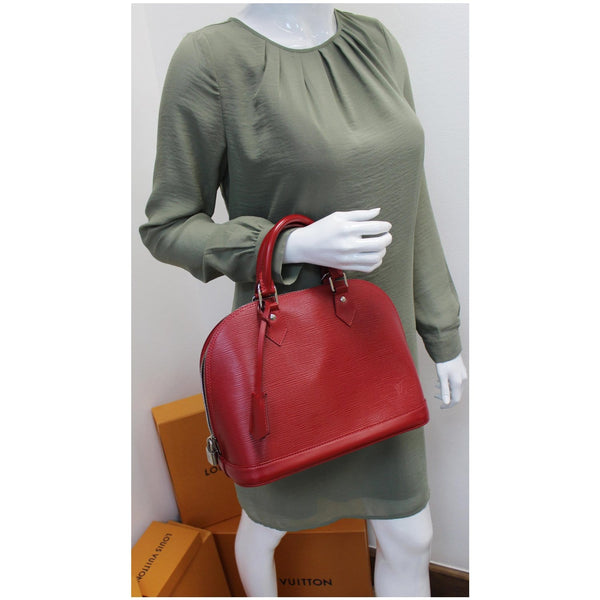 Louis Vuitton Alma PM Epi Leather Satchel Hand Bag
