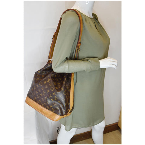 LOUIS VUITTON Large Noe Monogram Canvas Shoulder Bag Brown
