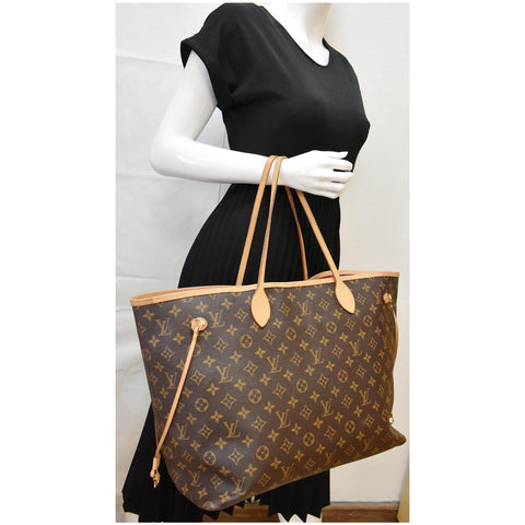 LOUIS VUITTON Neverfull GM Monogram Canvas Tote Bag Brown