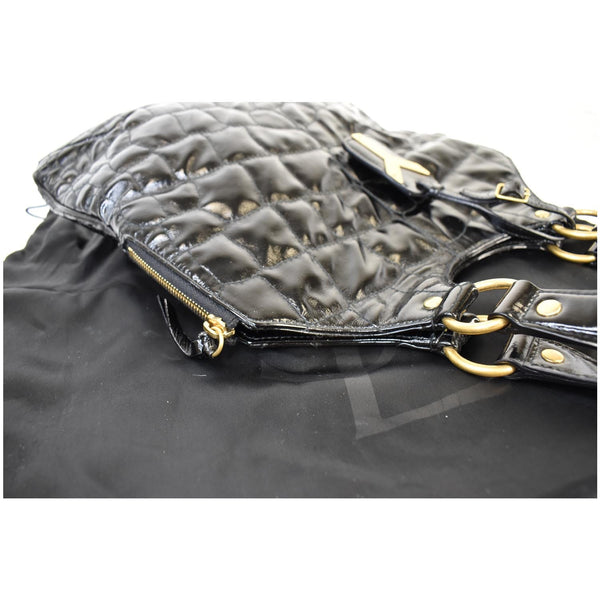 YVES SAINT LAURENT Tribute Embossed Patent Leather Tote Bag Black - Last Call