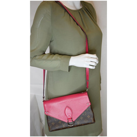 LOUIS VUITTON Saint Michel Monogram Epi Shoulder Bag Red