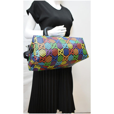 GUCCI Psychedelic GG Monogram Canvas Duffel Travel Bag Multicolor 587866