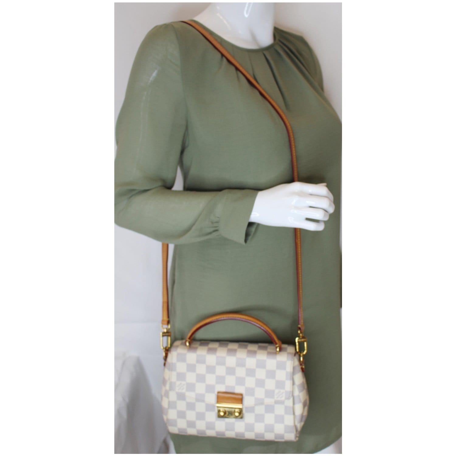 Louis Vuitton White Damier Azur Croisette Leather Cloth ref.1040621 - Joli  Closet