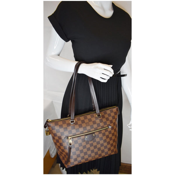 Louis Vuitton Iena PM Damier Ebene Tote Bag Brown - women handbag