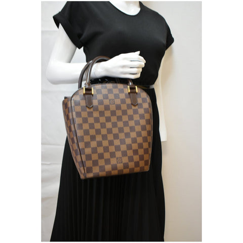 LOUIS VUITTON Sarria Seau Damier Ebene Tote Bag Brown
