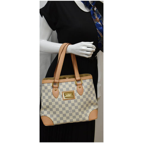 LOUIS VUITTON  Hampstead PM Damier Azur Shoulder Bag White