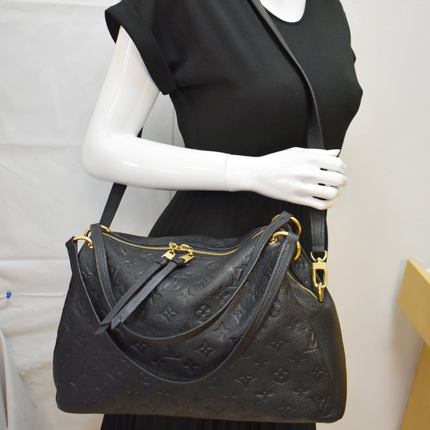 Louis Vuitton Black Monogram Giant Empreinte Leather CarryAll PM