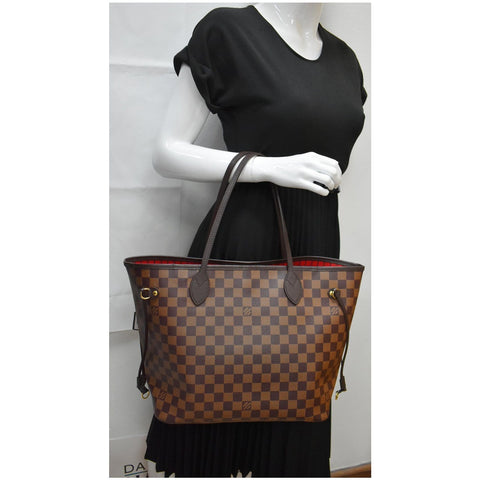 Louis Vuitton Neverfull MM Damier Ebene Tote Handbag