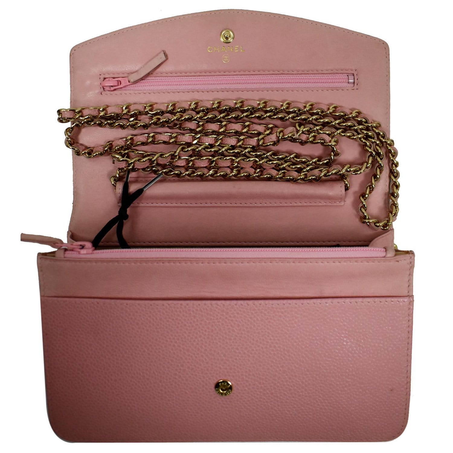 Wallet on chain timeless/classique leather crossbody bag Chanel Pink in  Leather - 25262027