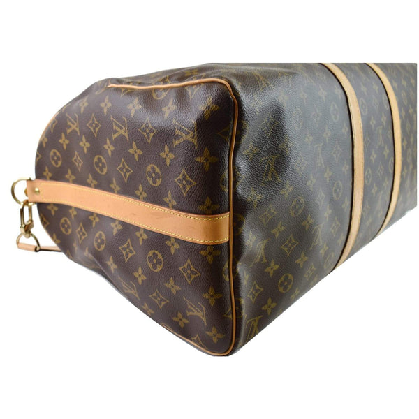 LOUIS VUITTON Keepall Bandouliere 55 Monogram Canvas Travel Bag Brown