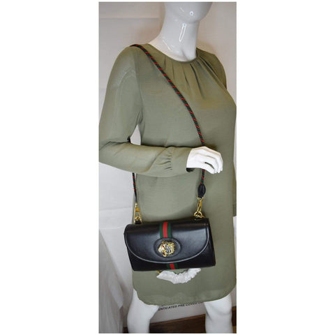 Gucci Rajah Small Web Leather Shoulder Bag Wear