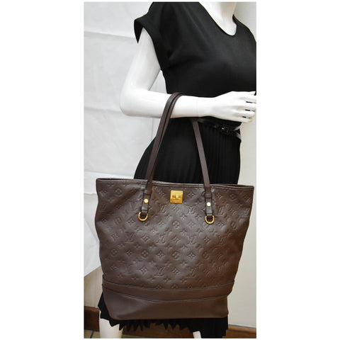 LOUIS VUITTON Citadine Monogram Empreinte Leather Shoulder Bag Plum