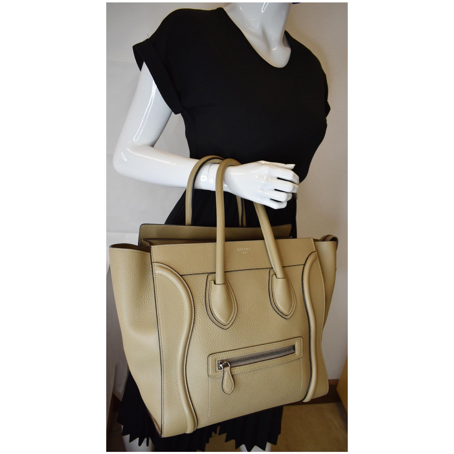 Celine Mini Luggage Leather Tote Bag - Dallas Handbags