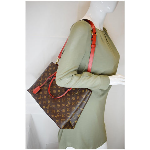 Louis Vuitton Flower Monogram Canvas Shoulder Tote Bag - brown bag