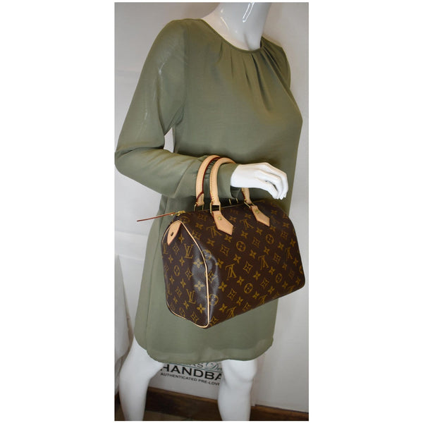 Louis Vuitton Speedy 25 Monogram Canvas Shoulder Bag - elbow handbag