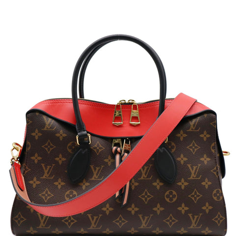 LOUIS VUITTON Tuileries Monogram Canvas Tote Shoulder Bag Red