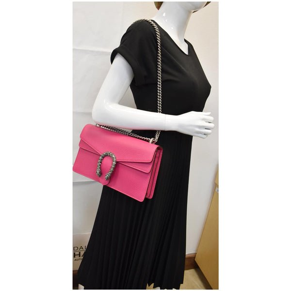 GUCCI Dionysus Small Leather Shoulder Bag 400249 Pink