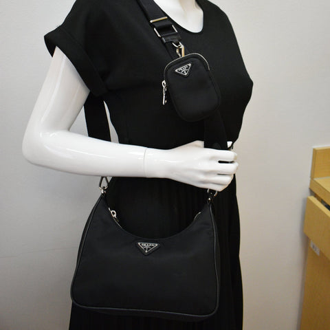 PRADA Re-Edition 2005 Nylon Shoulder Bag Black