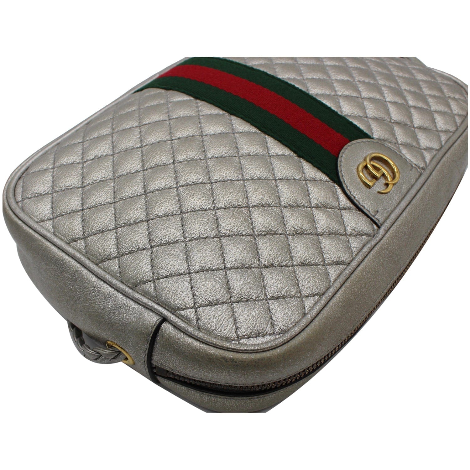 GUCCI Small Quilted Leather Bag Metallic Silver 541051 - 2