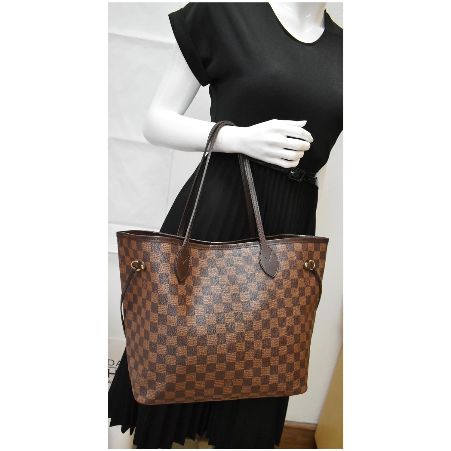 Damier Azur Neverfull MM Tote Bag with Pouch
