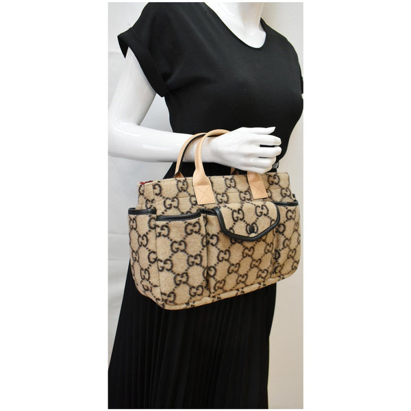 GUCCI Children's GG Supreme Wool Tote Bag Beige 686159