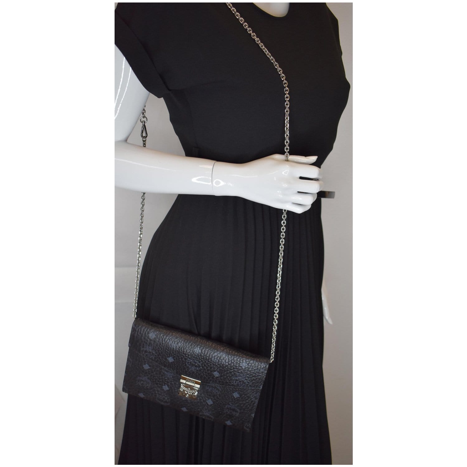  MCM Millie Visetos Crossbody Small Black One Size : Clothing,  Shoes & Jewelry